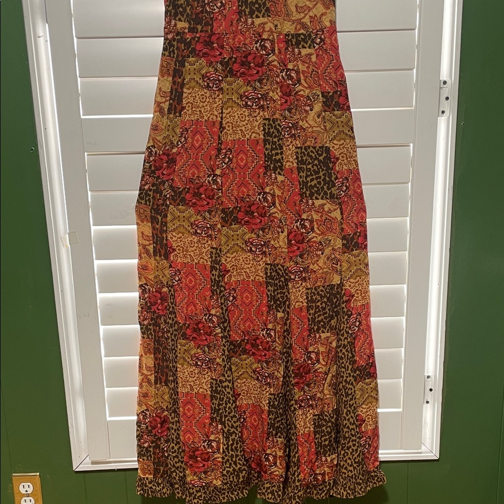 Patchwork Spaghetti Strap Maxi Dress - image 3